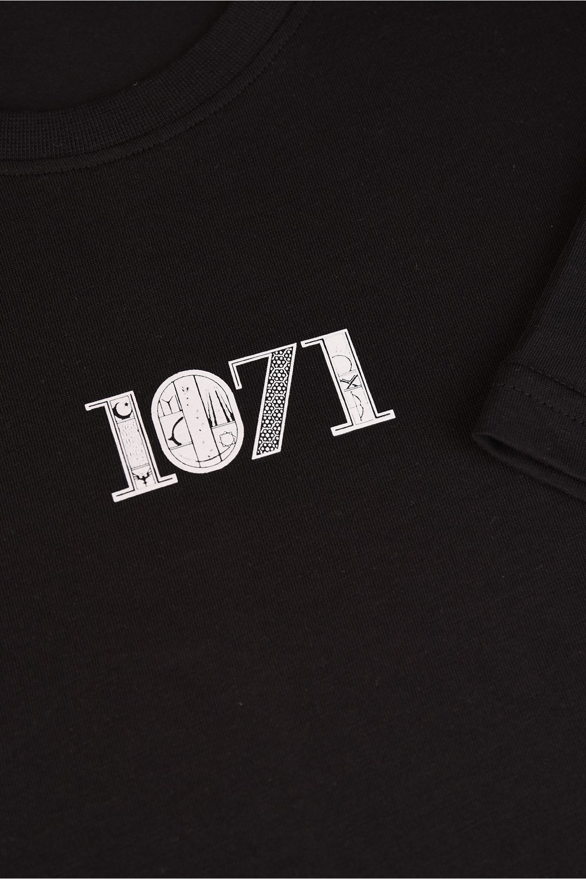 Yeni Sezon 1071 Tasarım Pamuk Bisiklet Yaka Siyah T-shirt 23'
